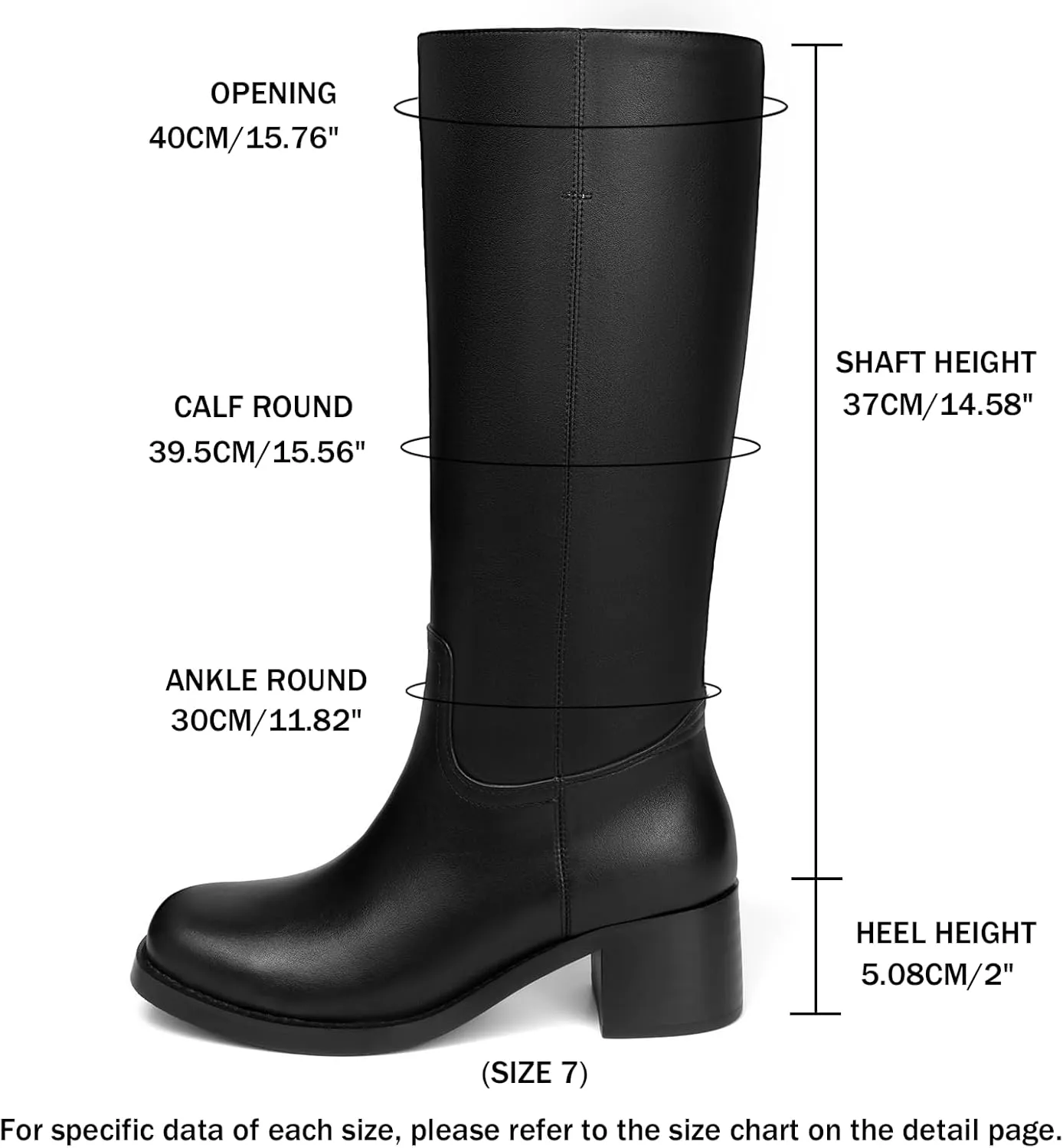 Platform Women's Knee High Square Toe Chunky Block Heel Long Wide Calf Riding Pull On Campus Boots