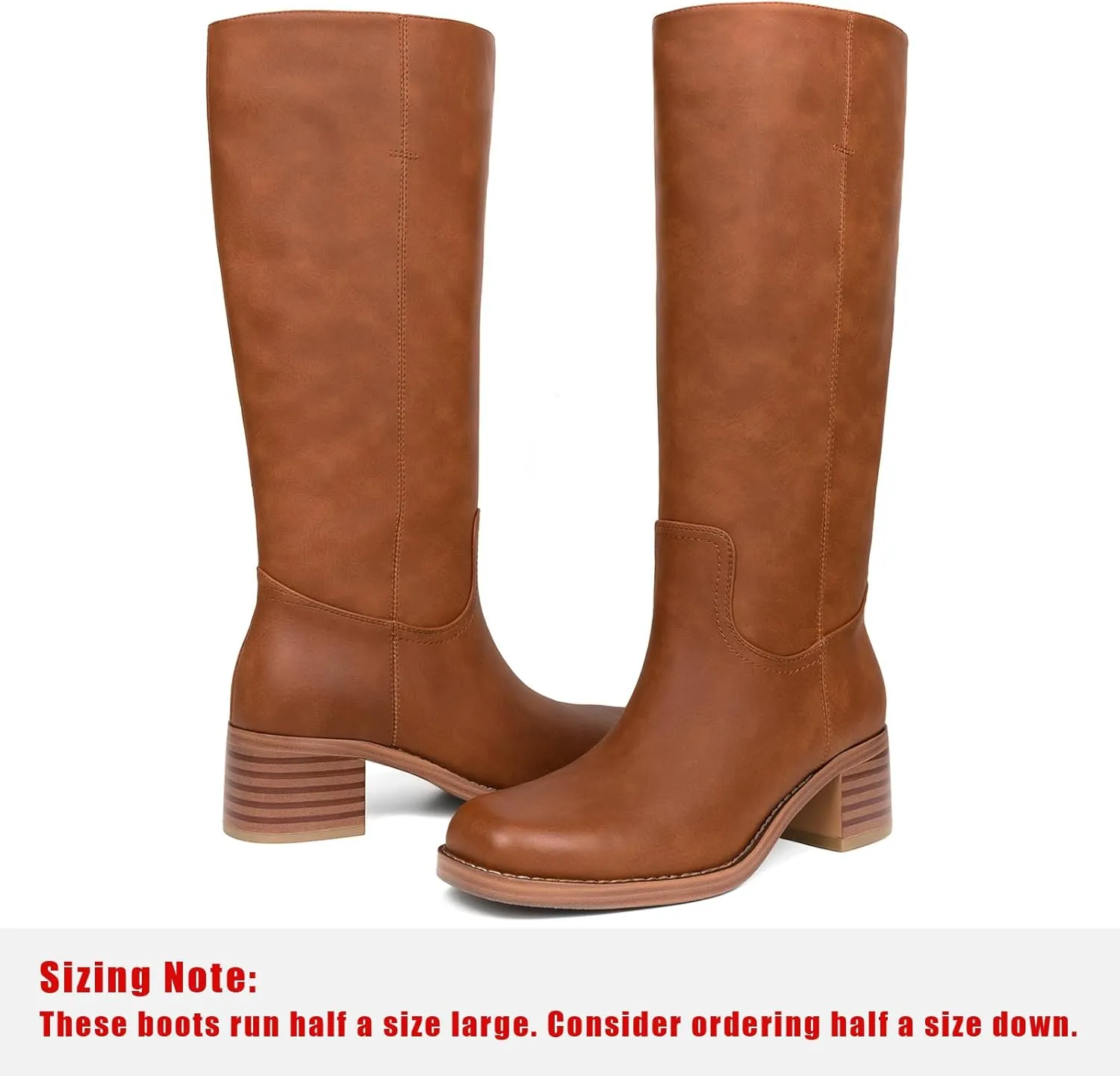 Platform Women's Knee High Square Toe Chunky Block Heel Long Wide Calf Riding Pull On Campus Boots
