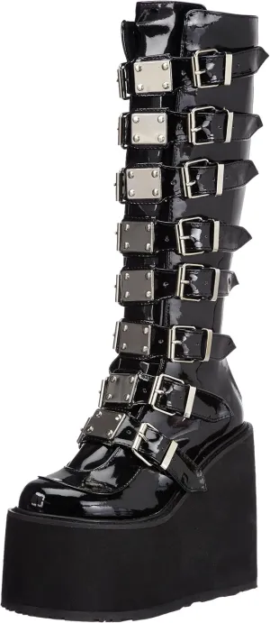 Pleaser Women's Swing-815 Knee-High Boot,Black Patent,8 M US