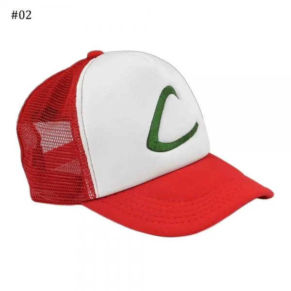 POKEMON Anime Cosplay Ash Ketchum Baseball Trainer Hat #02 Red