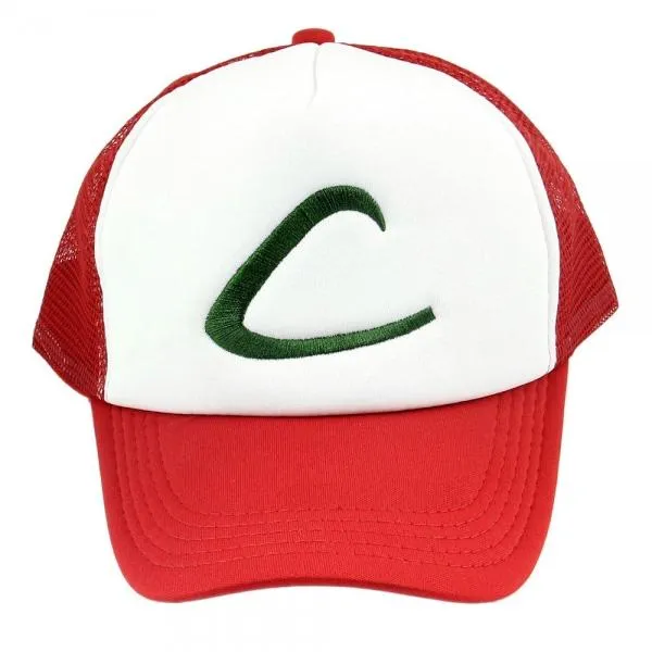 POKEMON Anime Cosplay Ash Ketchum Baseball Trainer Hat #02 Red
