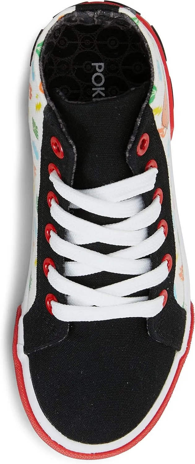 Pokemon Boys Pikachu Athletic Sneakers - Boys Pikachu High Top Shoes - Pikachu Charmander Bulbasaur High Top Lace Up Sneakers