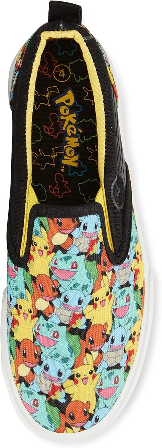 Pokemon Boys Pikachu Slip-On Sneakers - Boys Pikachu Youth Low Top Slip On Sneakers - Pikachu Charizard Canvas Sneakers