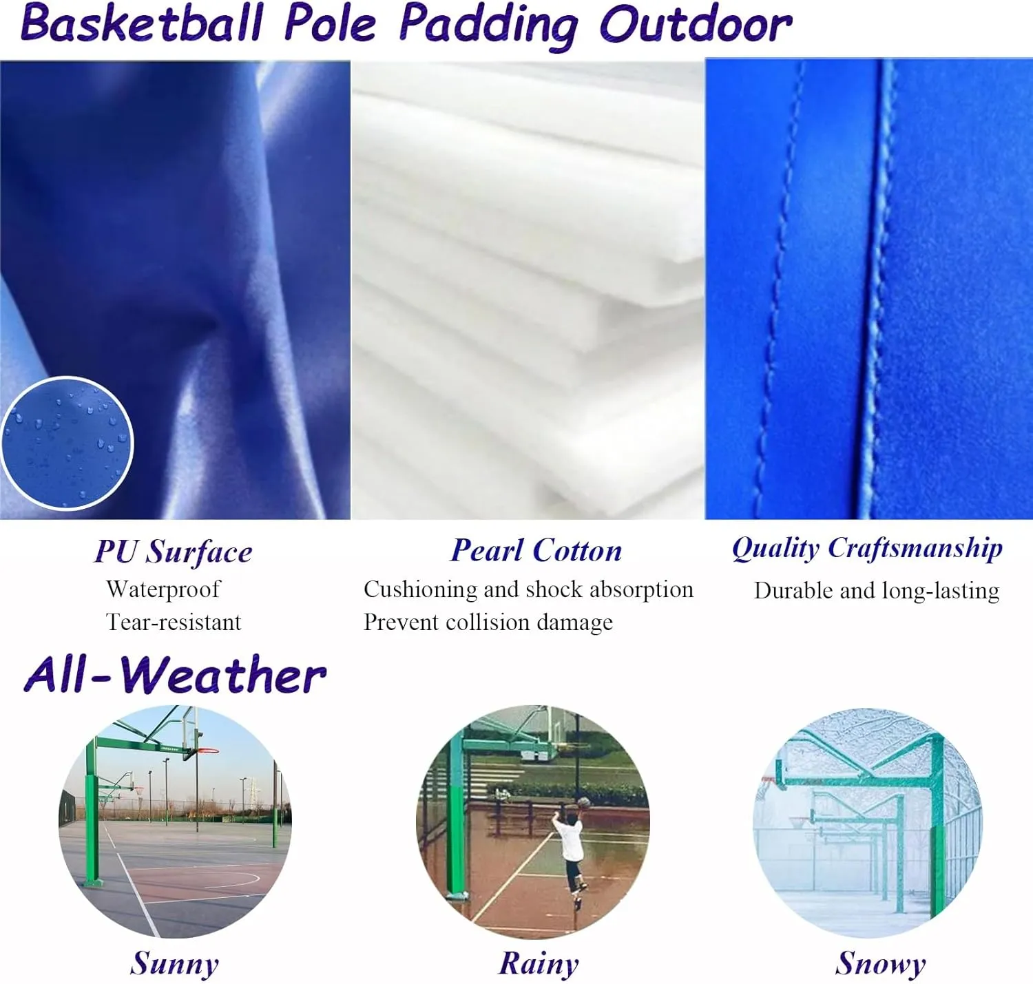 Pole Padding Gym Pole Padding for Trainer Protection and Safety, 72"/ 6ft Tall Wrap Around Pole, Professional Basketball Loop Accessories, Tear-Resistant(Green B,12x12cm/5x5in)