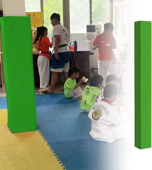 Pole Padding Gym Pole Padding for Trainer Protection and Safety, 72"/ 6ft Tall Wrap Around Pole, Professional Basketball Loop Accessories, Tear-Resistant(Green B,12x12cm/5x5in)
