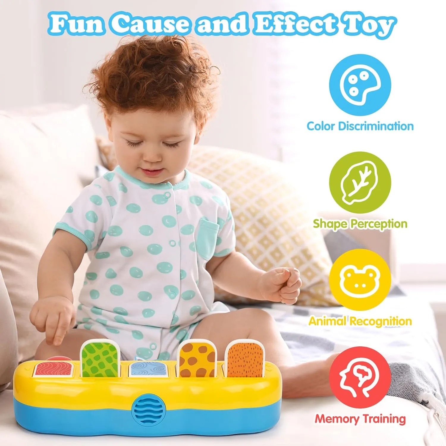 Pop Up Toys for Babies 6-12 Months with Music & Light, Cause and Effect Toys for 1 Year Old, Montessori Toy for 1 Year Old, Musical Baby 9-12-18 Months, Age 1-2 Gift