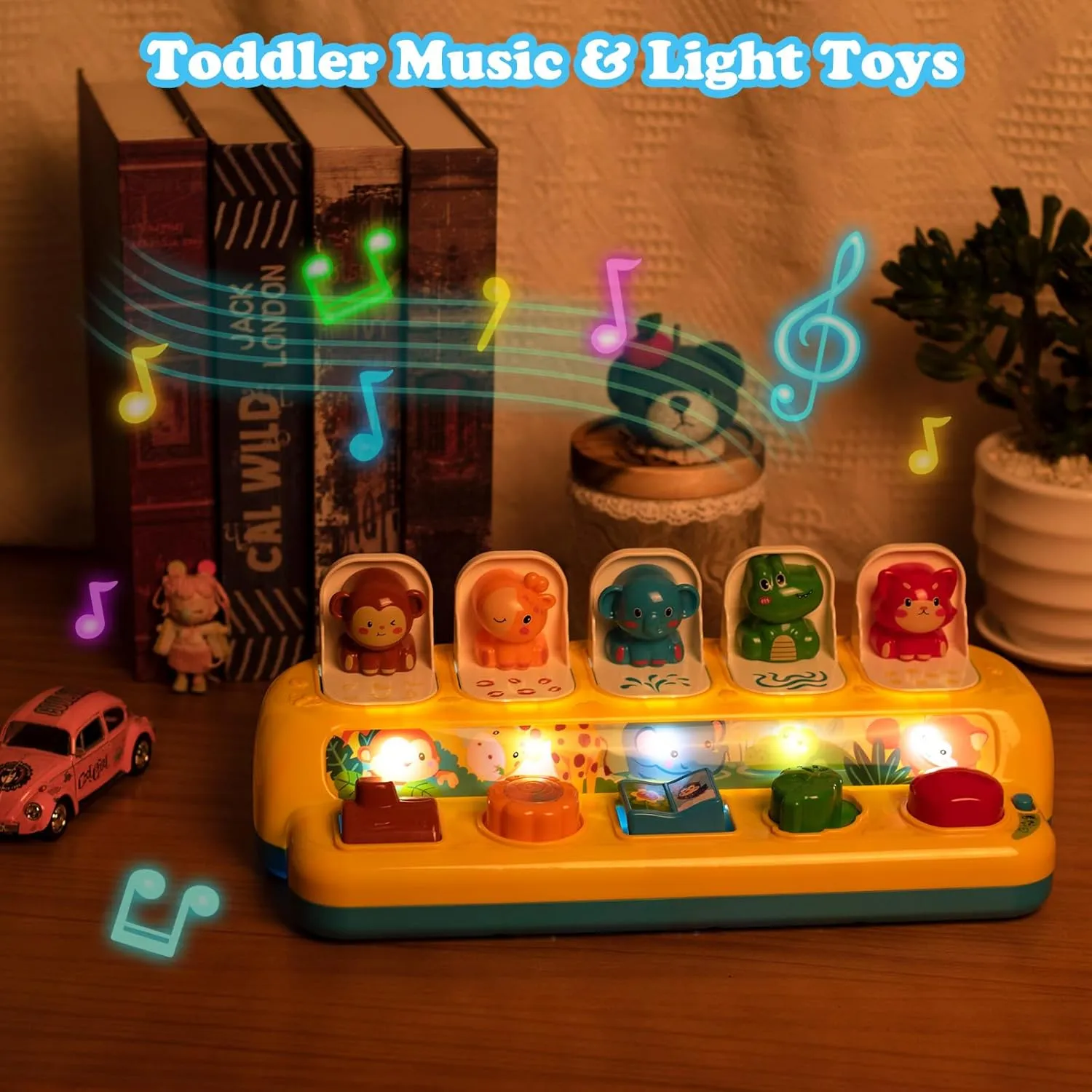 Pop Up Toys for Babies 6-12 Months with Music & Light, Cause and Effect Toys for 1 Year Old, Montessori Toy for 1 Year Old, Musical Baby 9-12-18 Months, Age 1-2 Gift
