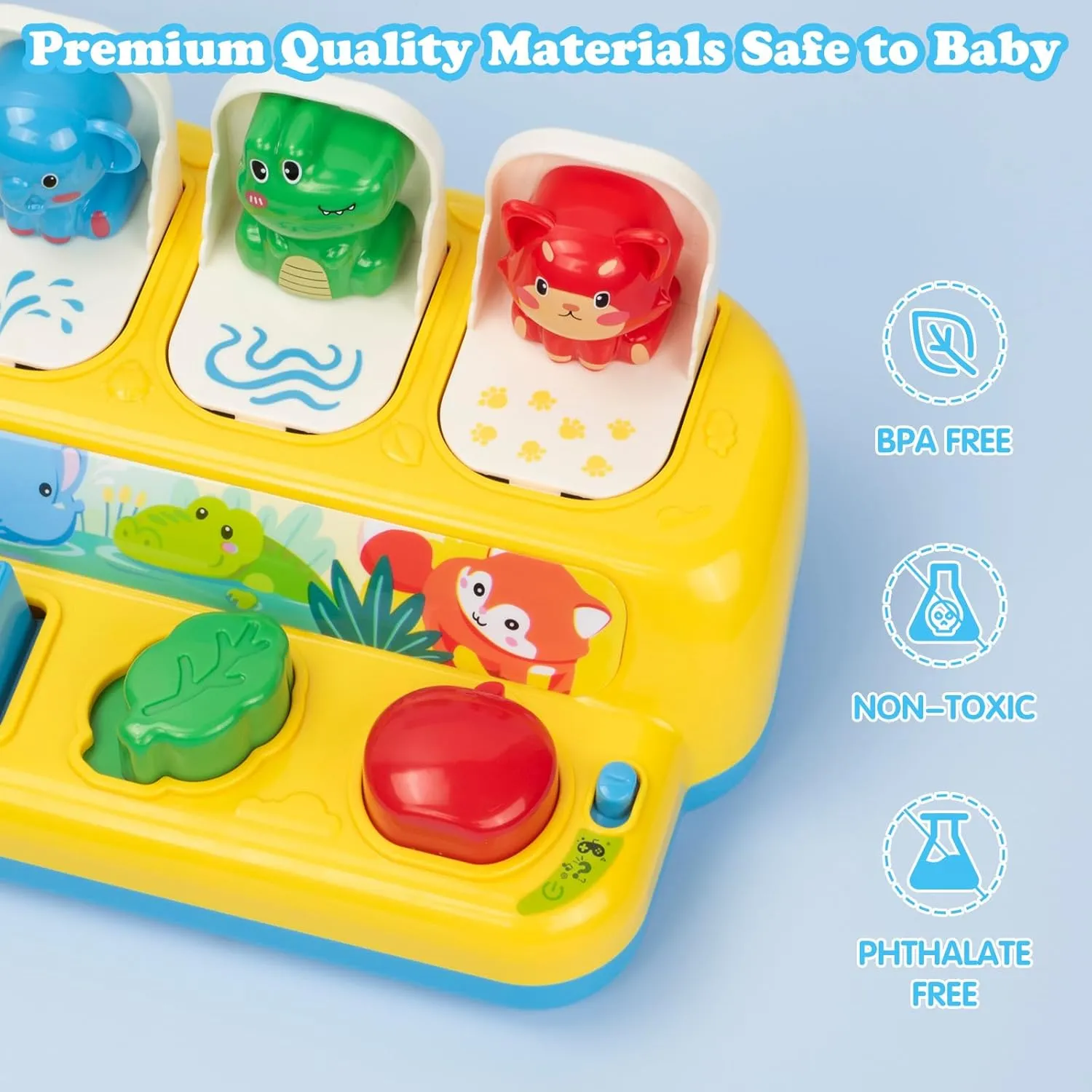 Pop Up Toys for Babies 6-12 Months with Music & Light, Cause and Effect Toys for 1 Year Old, Montessori Toy for 1 Year Old, Musical Baby 9-12-18 Months, Age 1-2 Gift