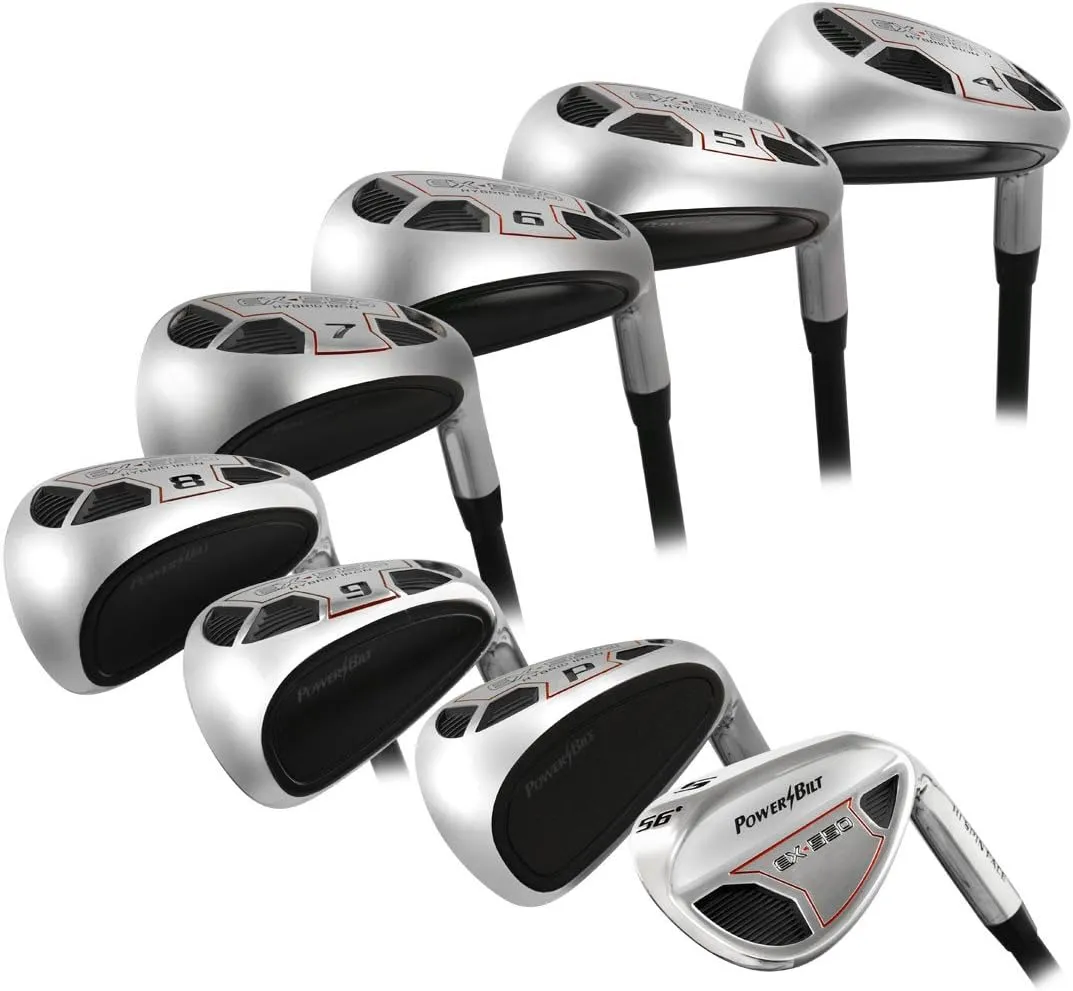 Powerbilt Golf EX-550 Hybrid Iron Set, Men's Right Handed 4-SW (8 Clubs), Senior Flex Graphite