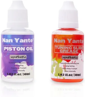 Premium Synthetic Tuning Slide Grease Oil  Valve Oil/Piston Oil for Trumpet, Trombone, French Horn, Tuba, Euphonium & other Brass Instruments,30ml (1.02 fl. Oz)/each bottle