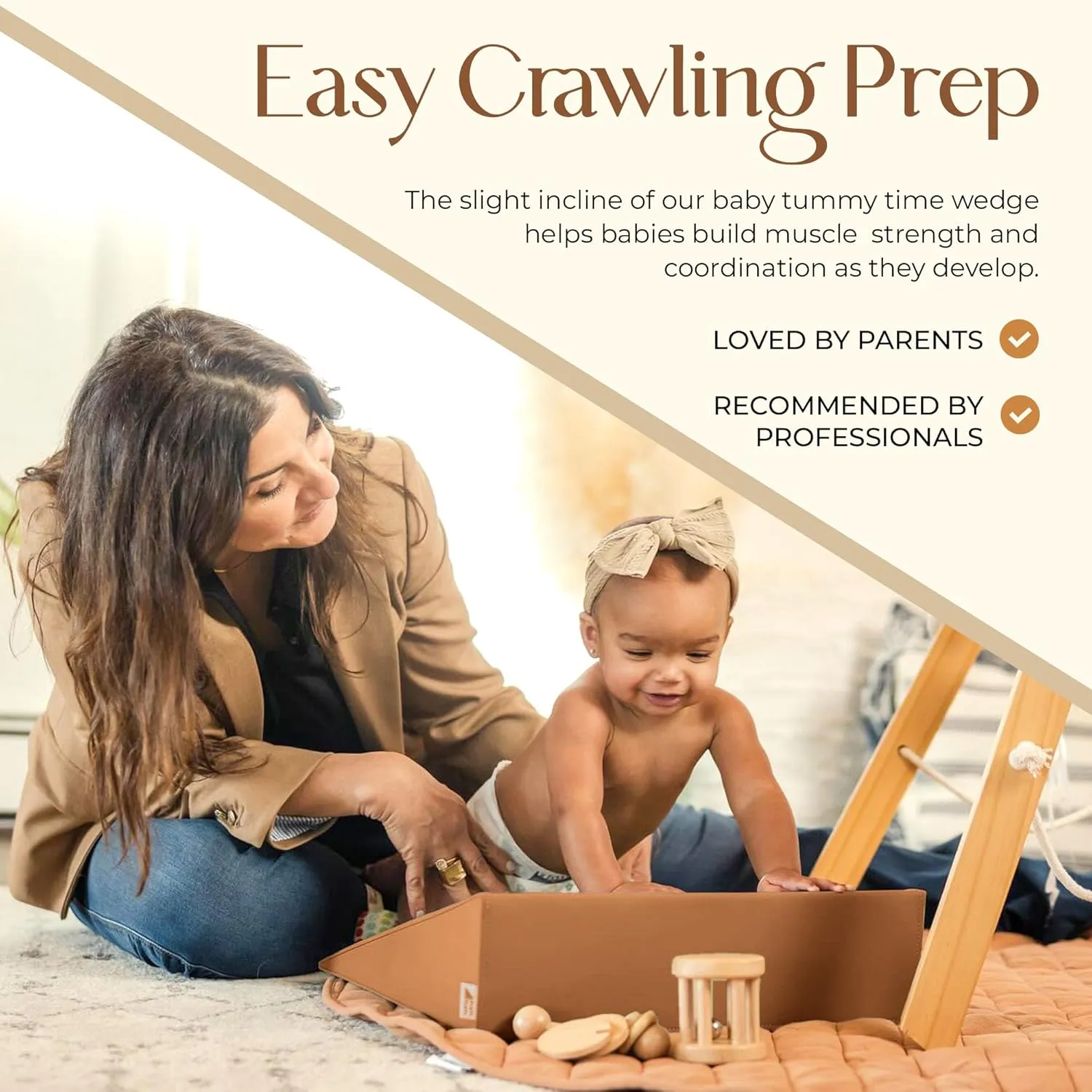 Premium tumtum - Premium Tummy Time Wedge (Camel)