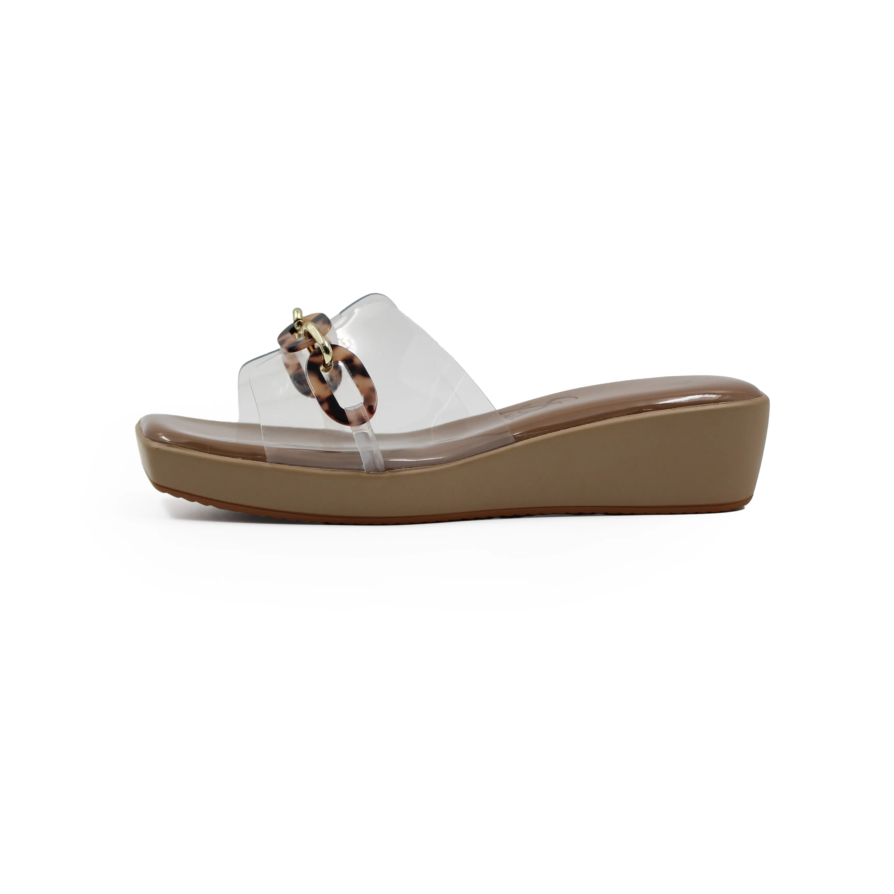 Printed Chain detail VINYL wedges