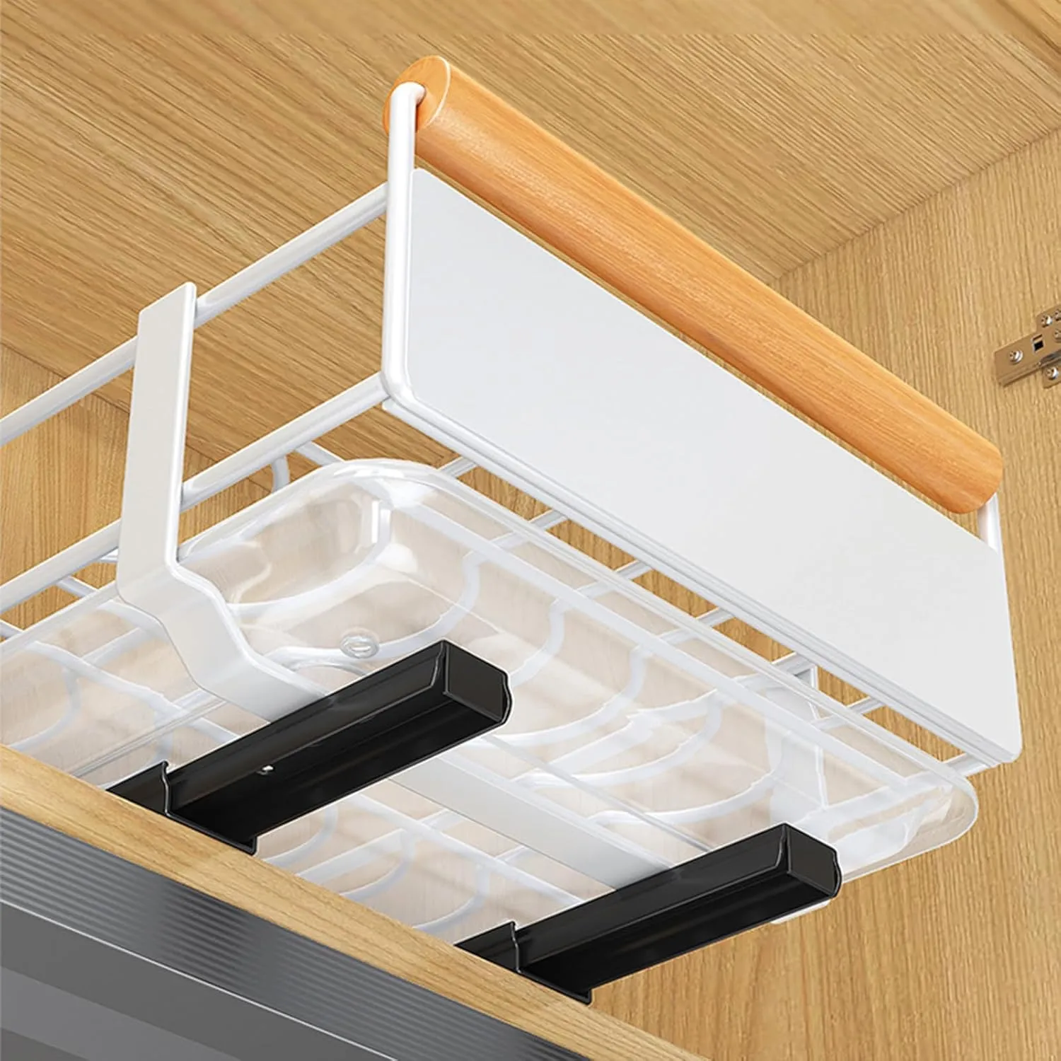 Pull-Out Cabinet Telescopic Drawer, Kitchen Storage Shelf Basket Extendable Drawer for Cabinet Metal Slide Out Organizer for Cupboard