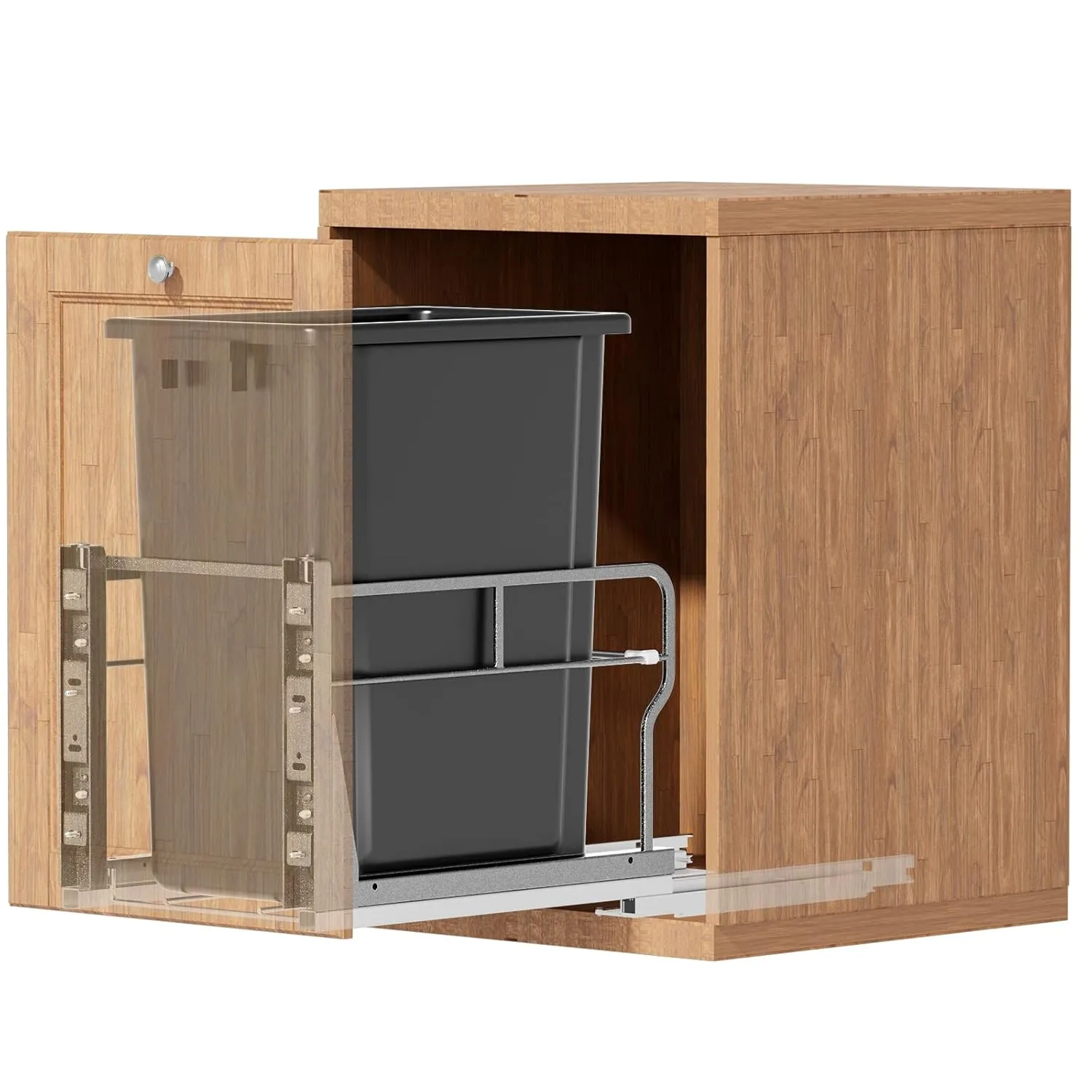 Pull Out Trash Can Under Cabinet with 40Qt 10Gal Garbage Can, Under Sink Trash Can with Soft-Close Slides, Cabinet Trash Can Pull Out Kit with Door Mounting Kit for Minimum Cabinets Opening 12" W