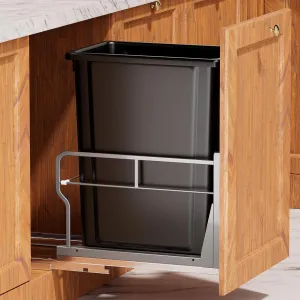 Pull Out Trash Can Under Cabinet with 40Qt 10Gal Garbage Can, Under Sink Trash Can with Soft-Close Slides, Cabinet Trash Can Pull Out Kit with Door Mounting Kit for Minimum Cabinets Opening 12" W