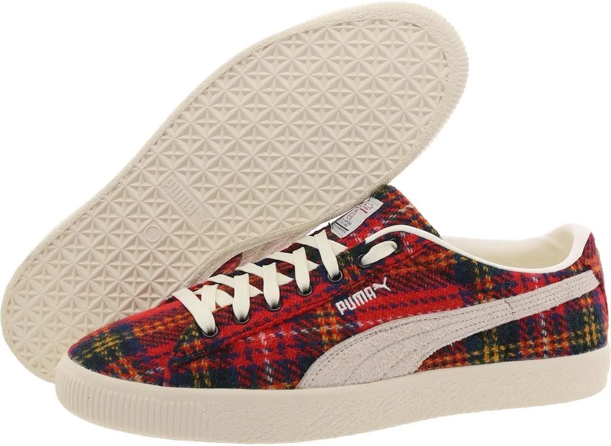 Puma Mens Suede VTG Harris Tweed Lace Up Sneakers Shoes Casual - Multi, Red