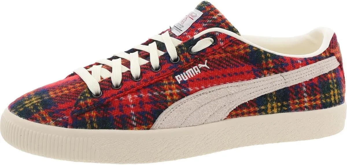 Puma Mens Suede VTG Harris Tweed Lace Up Sneakers Shoes Casual - Multi, Red