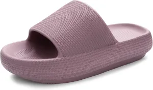 QIGEGE Pillow Slippers for Women and Men Arch Support Cloud Slides Recovery Foam Sandals Ultimate Comfort,Non-Slip, Lightweight, Thick Sole,Blush