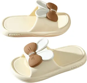 Rabbit Bow Slide Slippers Sandals Cute Women Slide Non Slip Outdoor Indoor Footwear Funny Slide Slippers