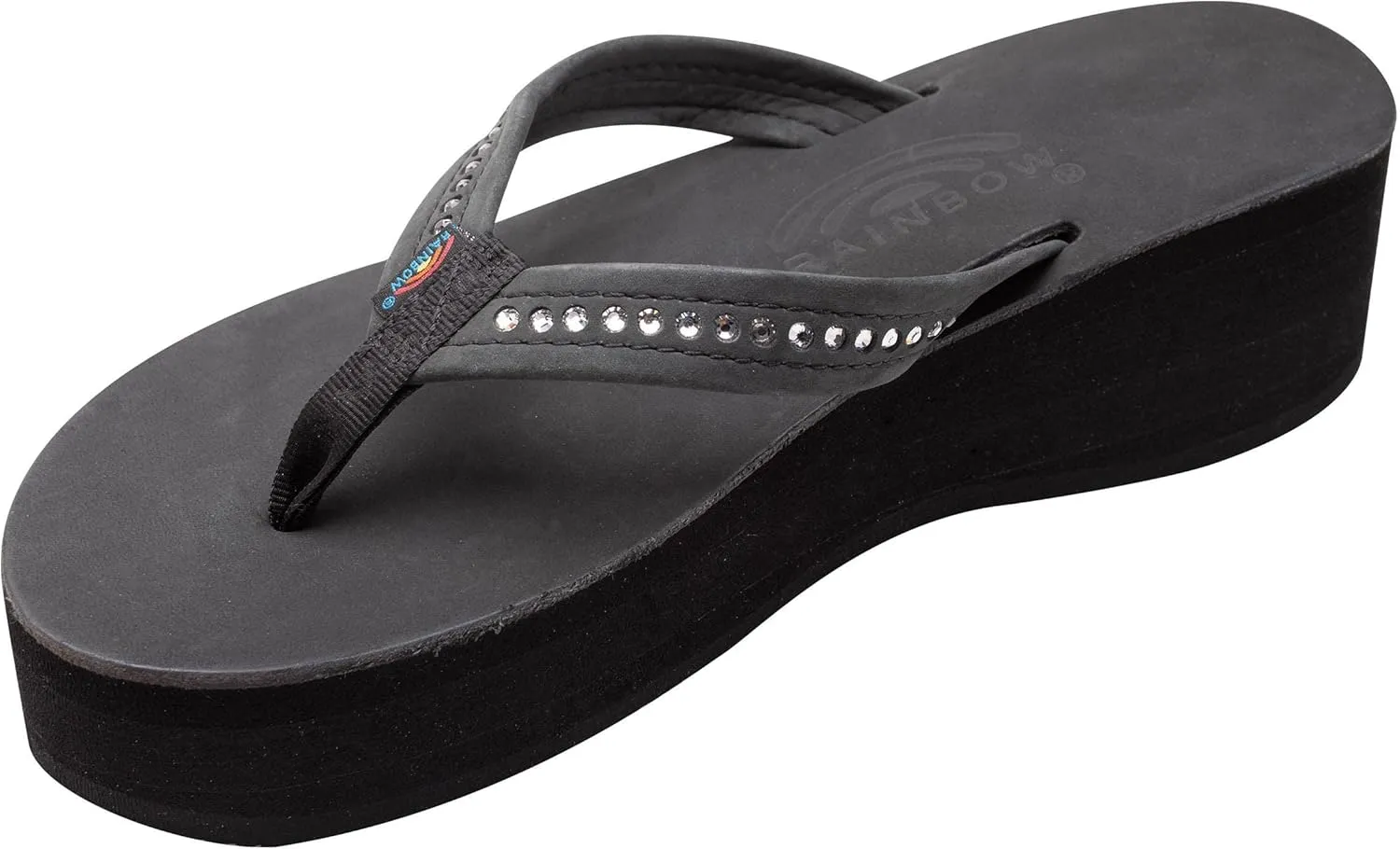 Rainbow Sandals Women's Six Layer Leather Wedge - 3/4" Strap w/Swarovski® Crystals