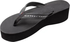 Rainbow Sandals Women's Six Layer Leather Wedge - 3/4" Strap w/Swarovski® Crystals