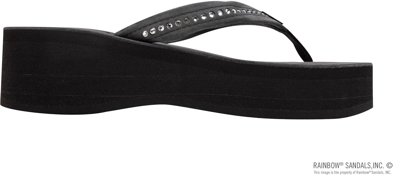 Rainbow Sandals Women's Six Layer Leather Wedge - 3/4" Strap w/Swarovski® Crystals