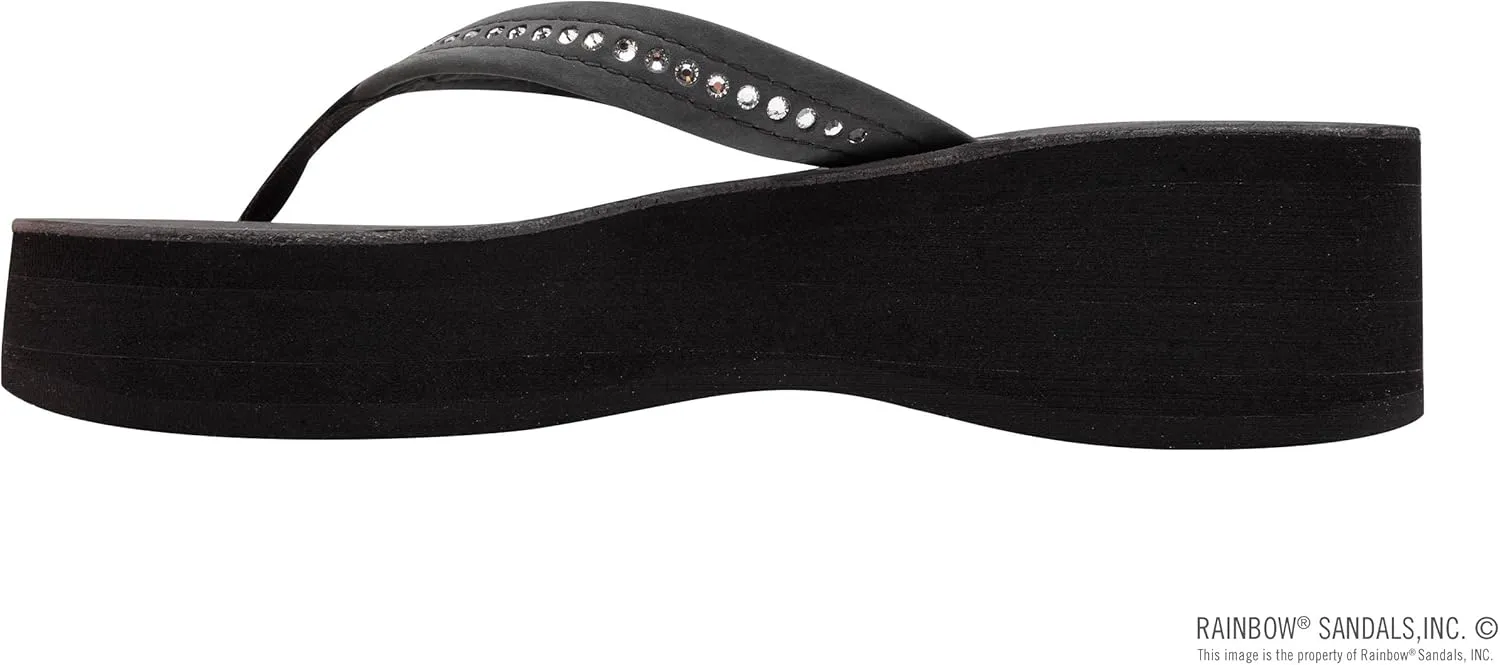 Rainbow Sandals Women's Six Layer Leather Wedge - 3/4" Strap w/Swarovski® Crystals