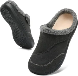 relxfeet Mens Slippers Adjustable Diabetic Shoes Wide Toe Box House Slippers Indoor Outdoor Slip On Warm Clogs for Swollen Feet