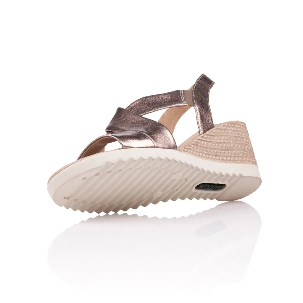 REMONTE - D3446 MEDIUM WEDGE SANDAL PEWTER