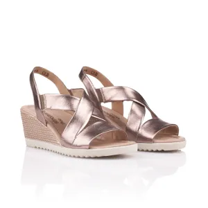 REMONTE - D3446 MEDIUM WEDGE SANDAL PEWTER