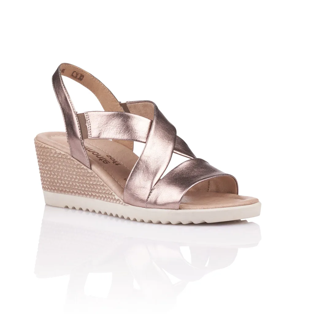 REMONTE - D3446 MEDIUM WEDGE SANDAL PEWTER