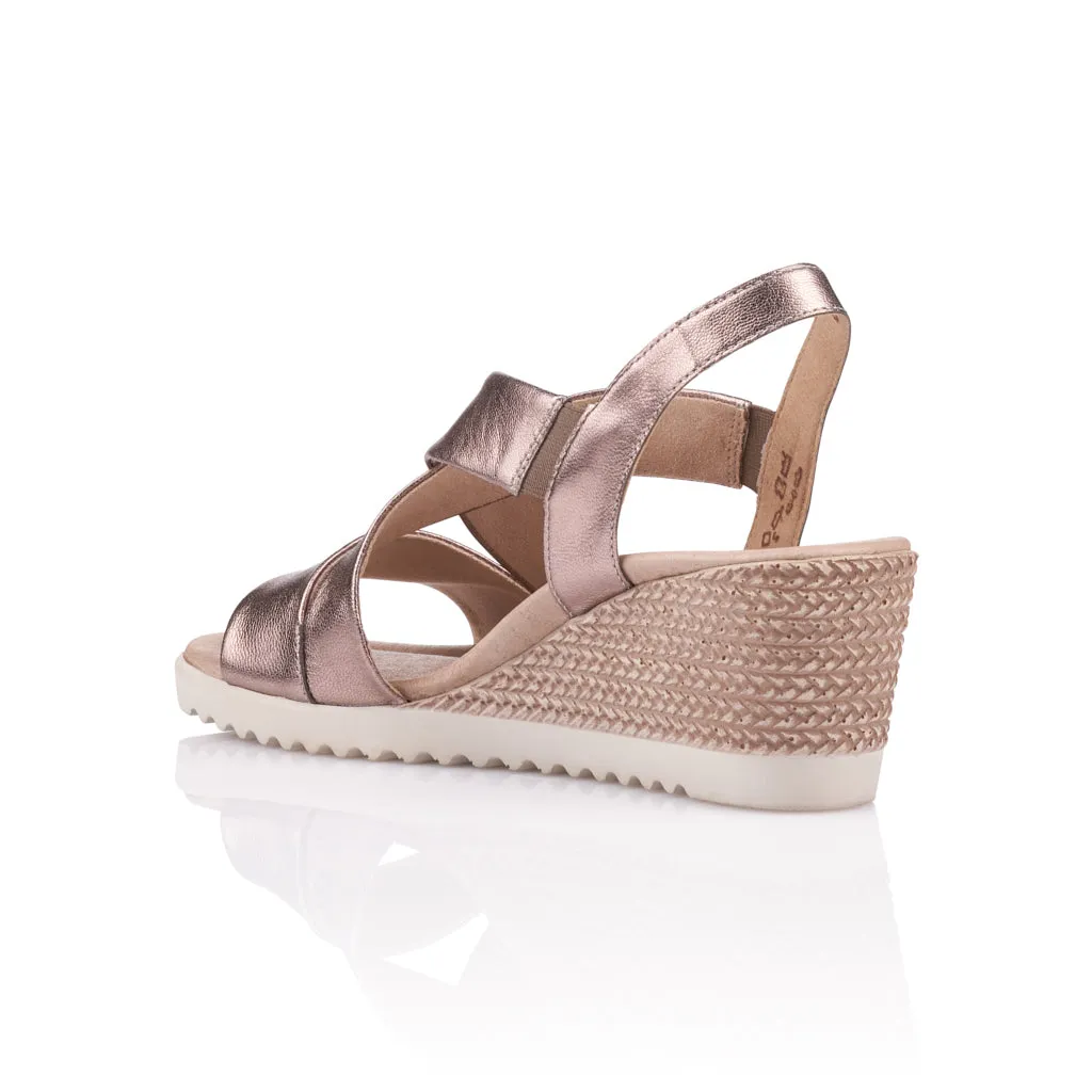 REMONTE - D3446 MEDIUM WEDGE SANDAL PEWTER