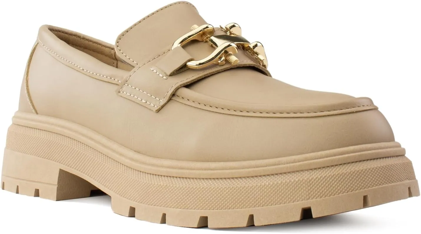 RF ROOM OF FASHION Women's Lug Sole Platform Loafer Shoes