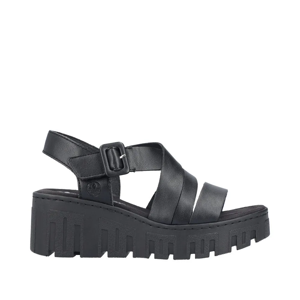 Rieker 68063-00 Black Sandals