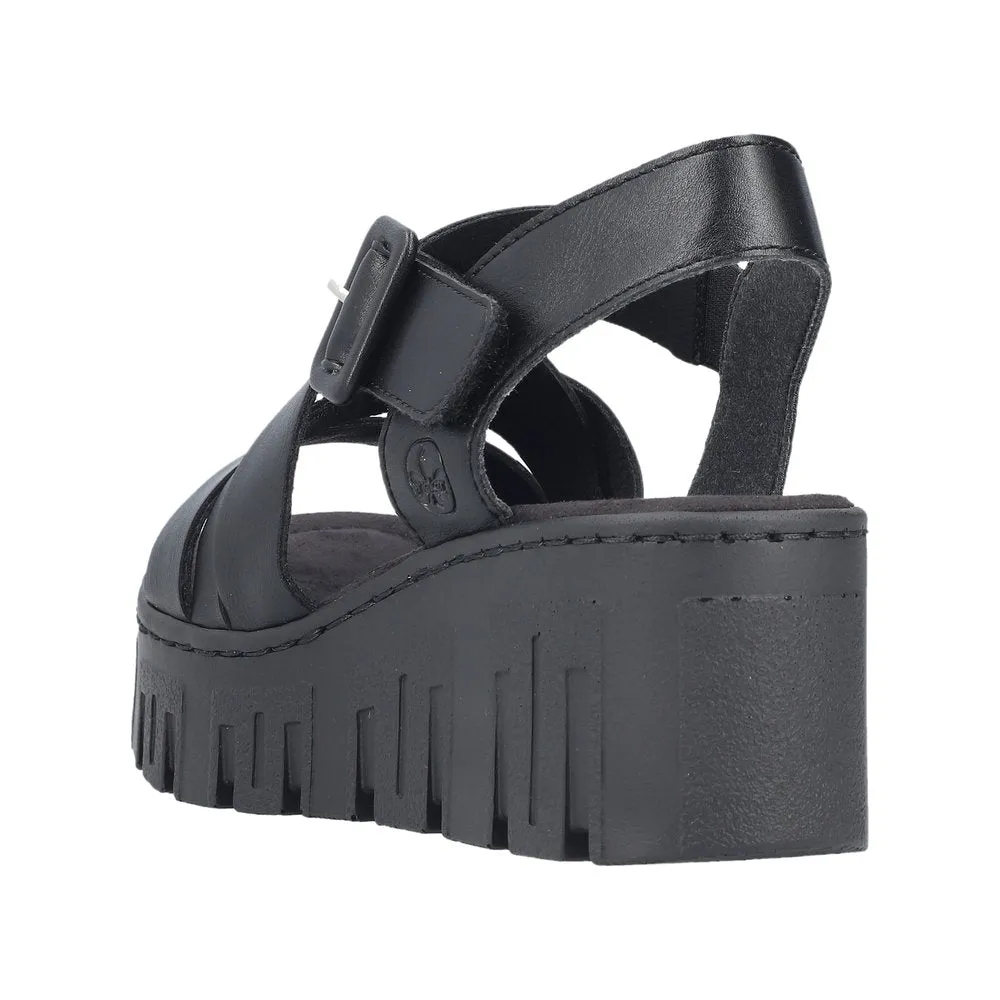 Rieker 68063-00 Black Sandals