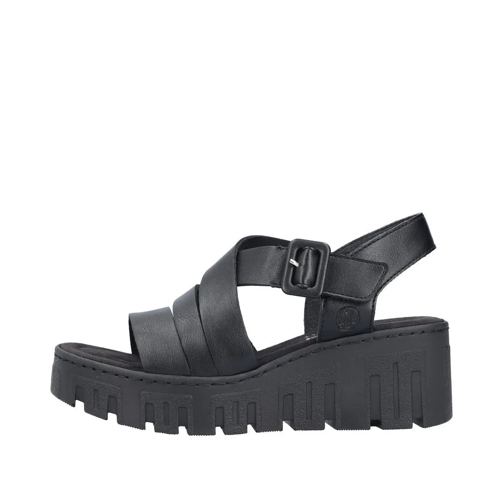 Rieker 68063-00 Black Sandals