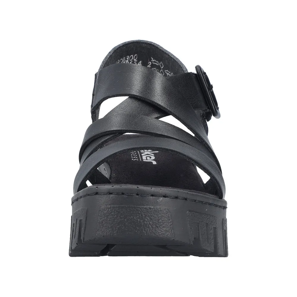 Rieker 68063-00 Black Sandals