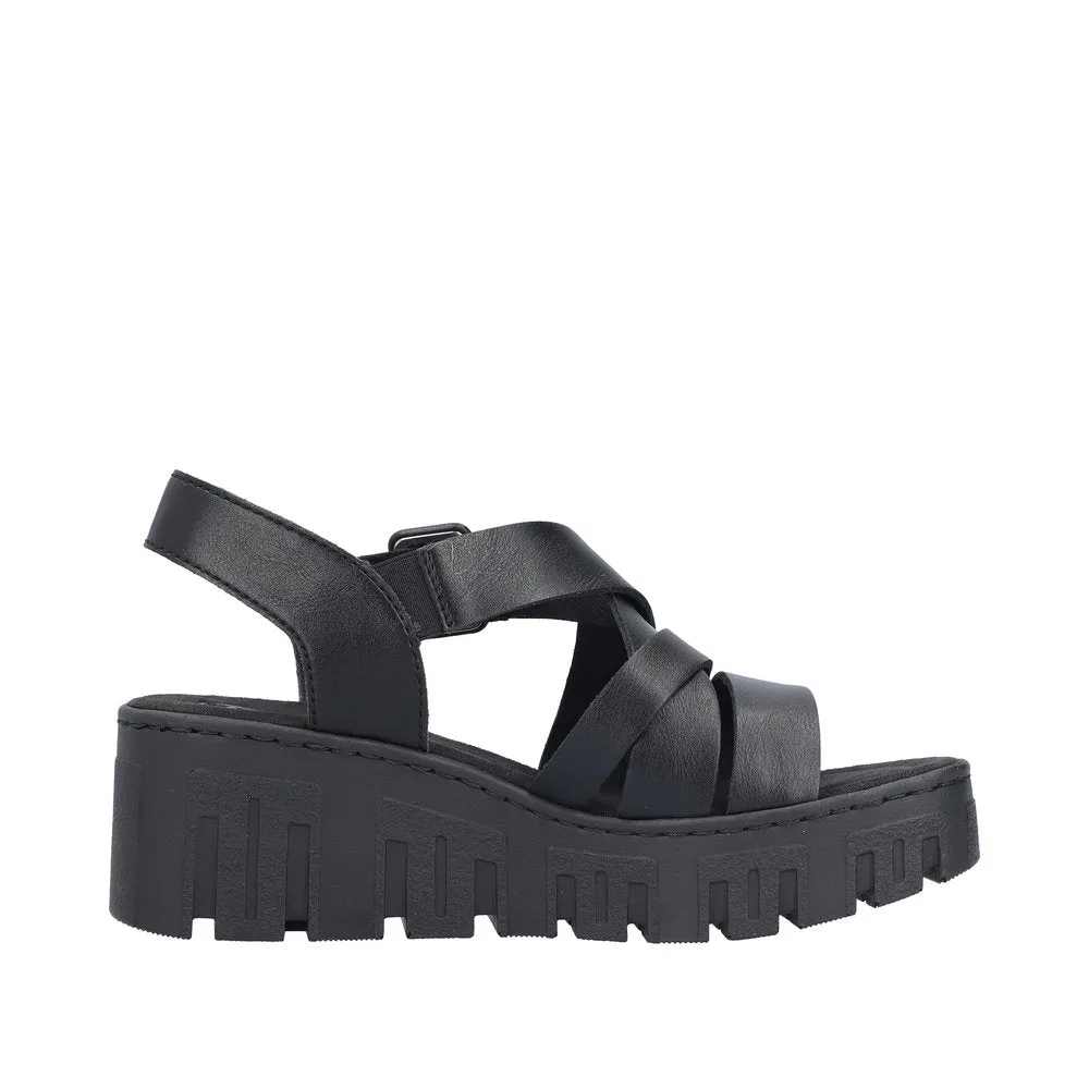 Rieker 68063-00 Black Sandals