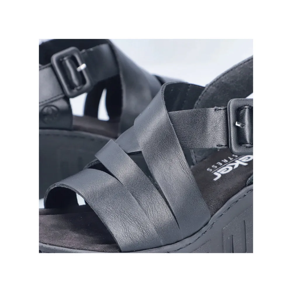 Rieker 68063-00 Black Sandals