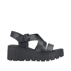 Rieker 68063-00 Black Sandals