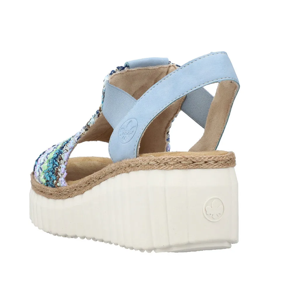 Rieker Blue Multi/Aqua Women's Rose Sandals 69172-91