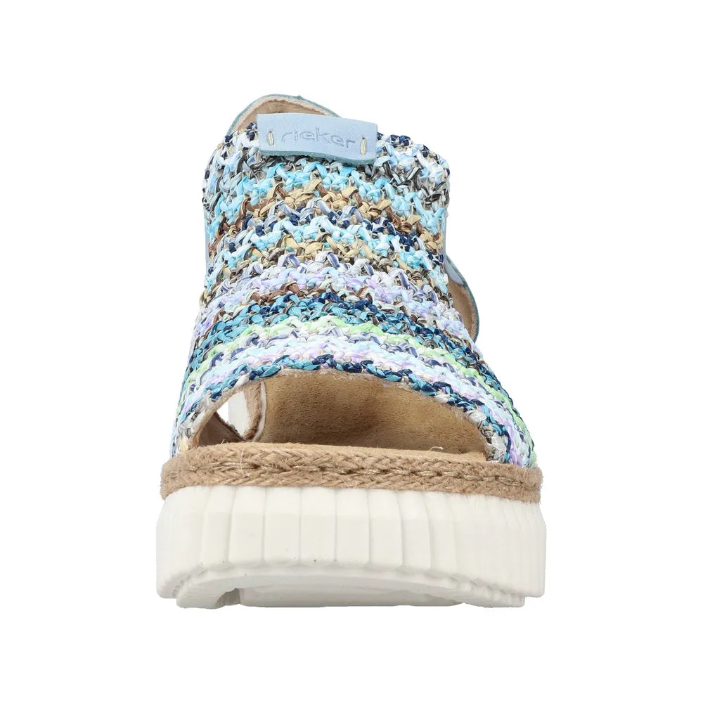 Rieker Blue Multi/Aqua Women's Rose Sandals 69172-91