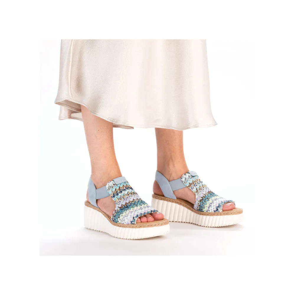 Rieker Blue Multi/Aqua Women's Rose Sandals 69172-91