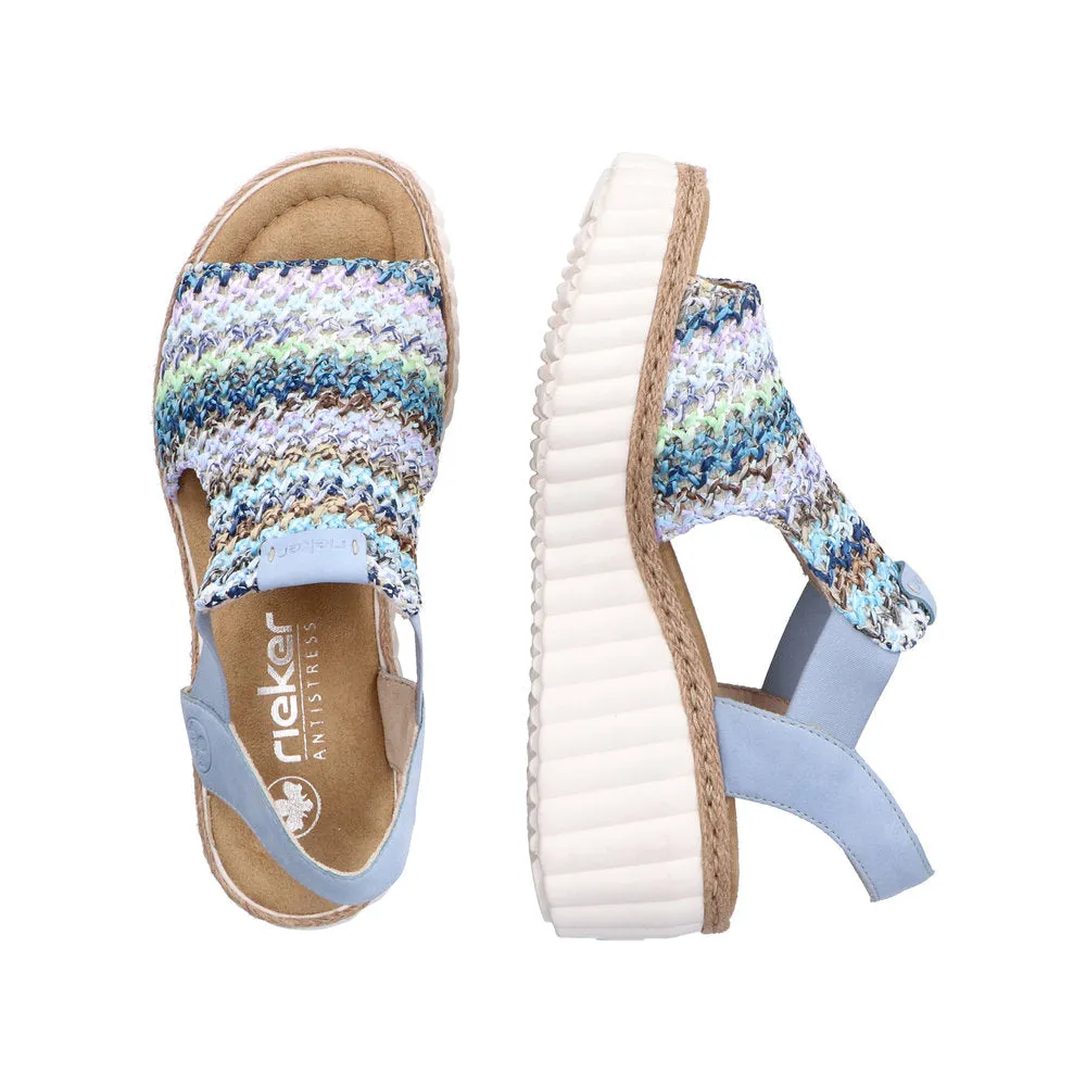 Rieker Blue Multi/Aqua Women's Rose Sandals 69172-91