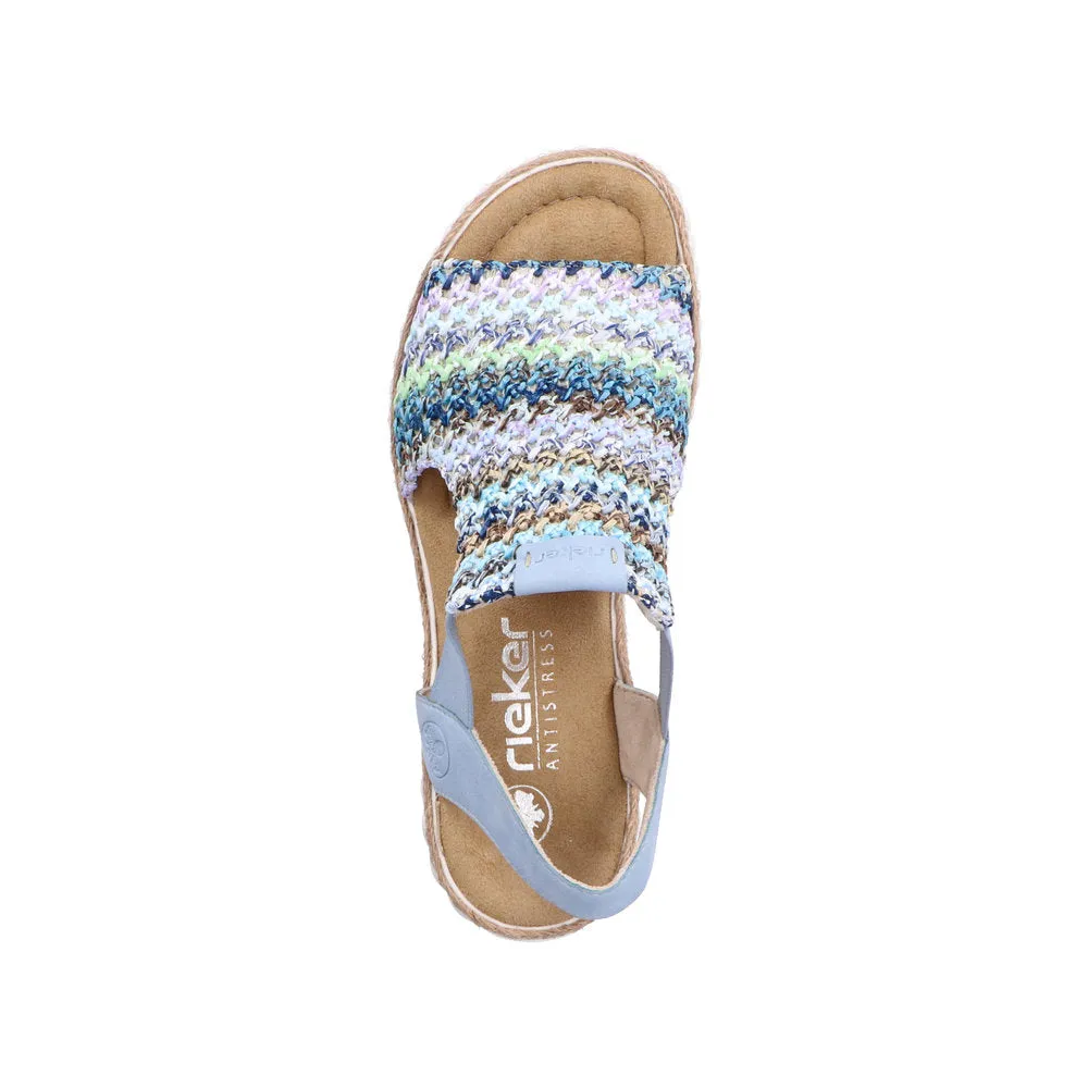 Rieker Blue Multi/Aqua Women's Rose Sandals 69172-91