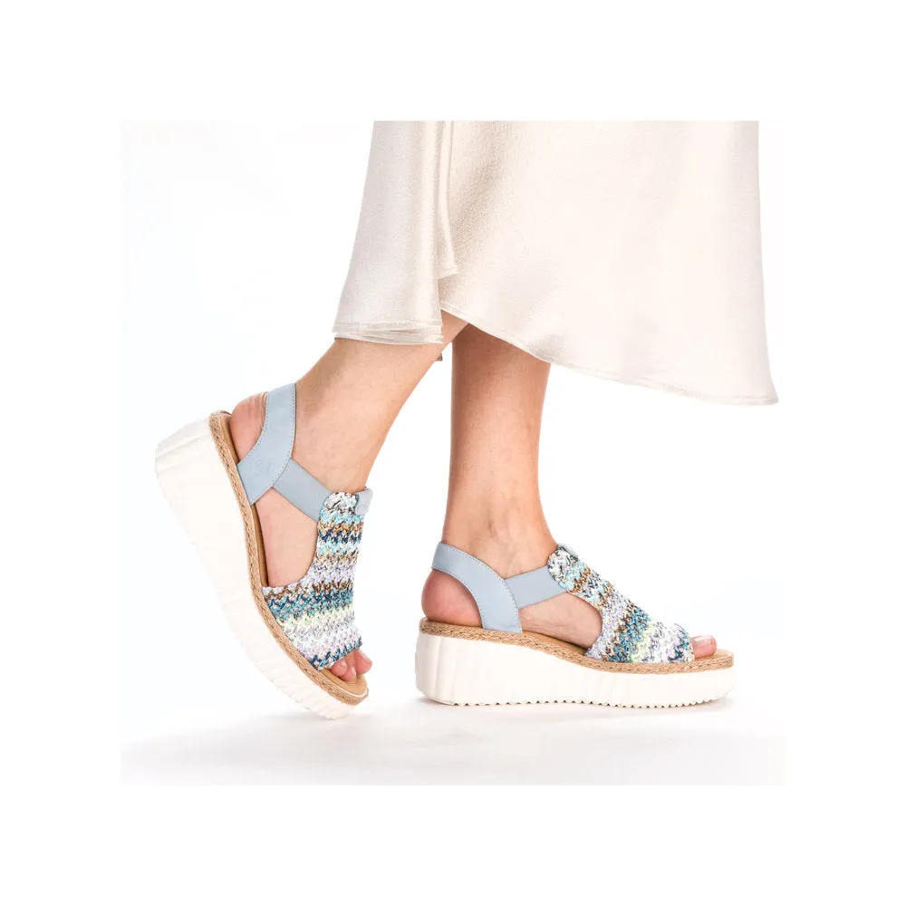 Rieker Blue Multi/Aqua Women's Rose Sandals 69172-91