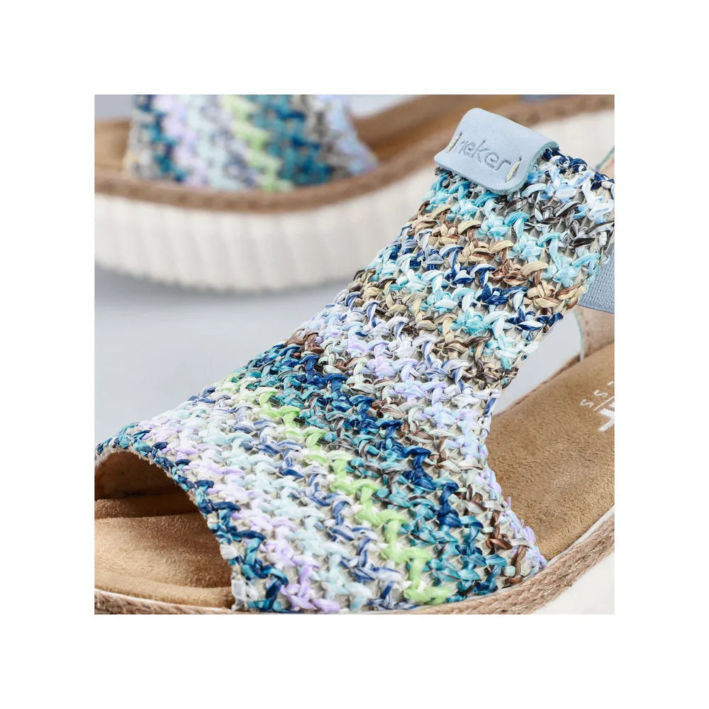 Rieker Blue Multi/Aqua Women's Rose Sandals 69172-91