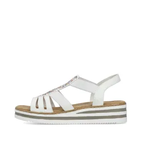 RIEKER - V0240-80 LOW WEDGE SANDAL - WHITE