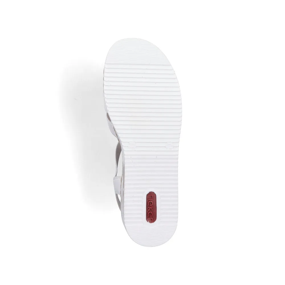 RIEKER - V0240-80 LOW WEDGE SANDAL - WHITE