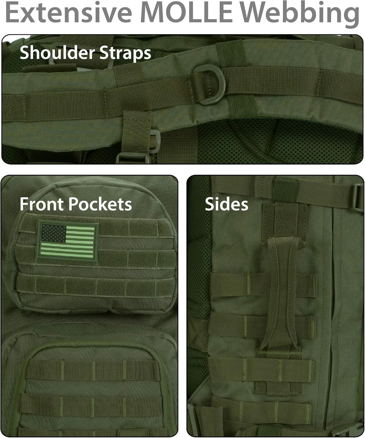 Rockland Military Tactical Laptop Backpack, Green, Large